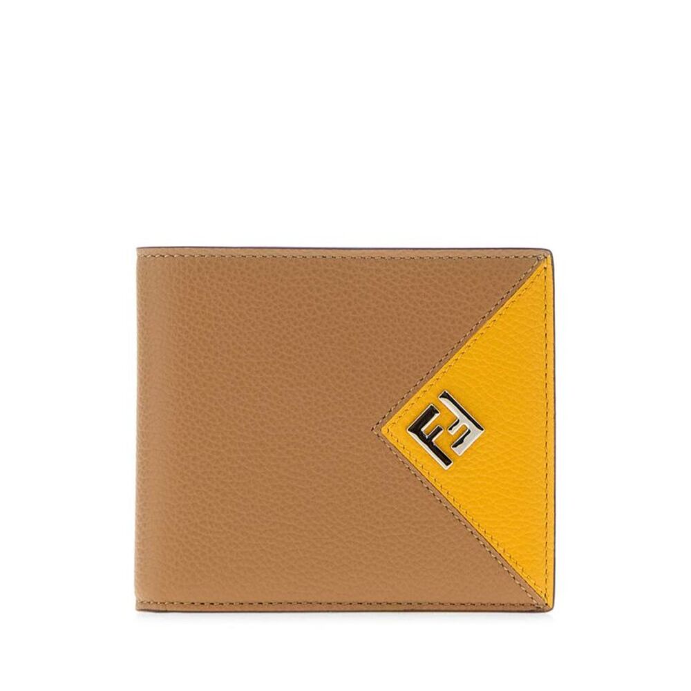 Fendi Men Beige Leather Fendi Lui Wallet